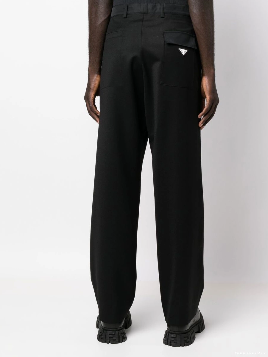 Affordable Versace wool Women virgin straight-leg trousers 0728